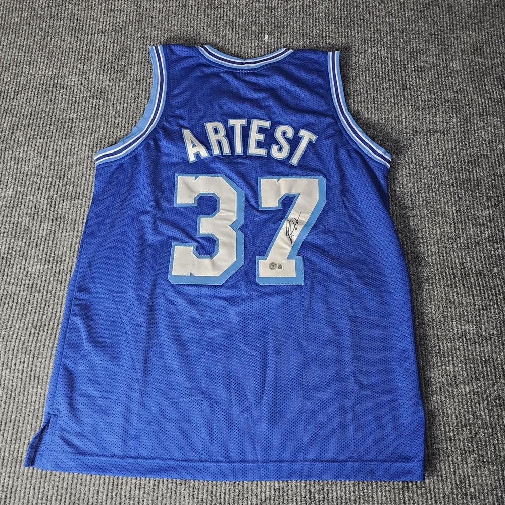 Los Angeles Lakers Jersey Mens XL NBA Basketball Ron Artest 37 Autograph Beckett